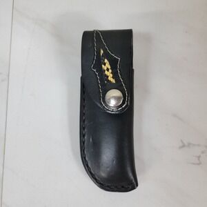 GENUINE Black LEATHER CUSTOM HANDMADE SHEATH FOR KNIFE HOLSTER Snake